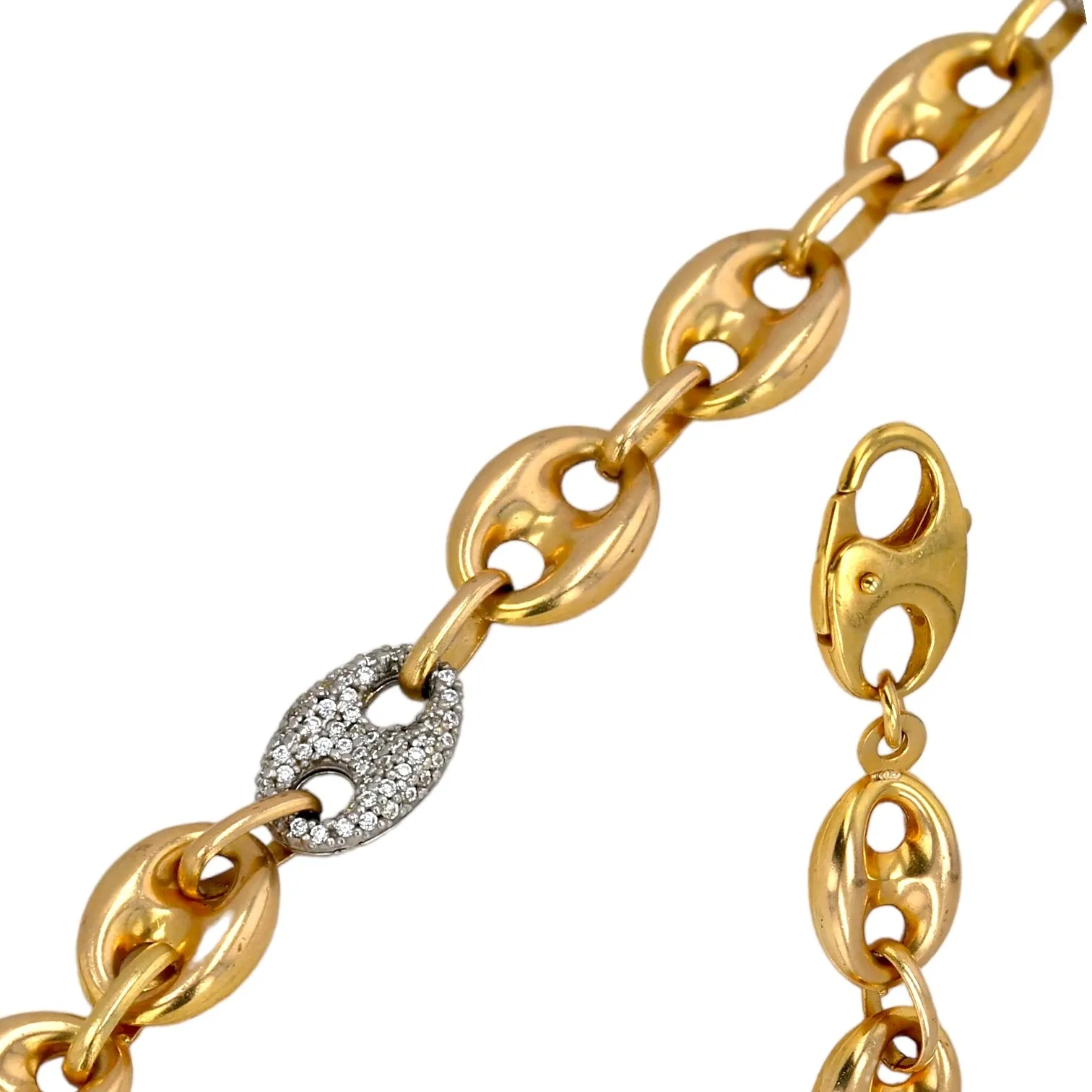 10K Yellow gold Mariner puff two tones choker-6579