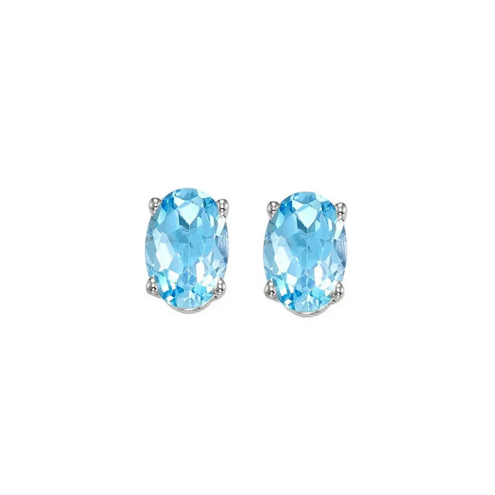 14KT WHITE GOLD BLUE TOPAZ (1 CTW) EARRING