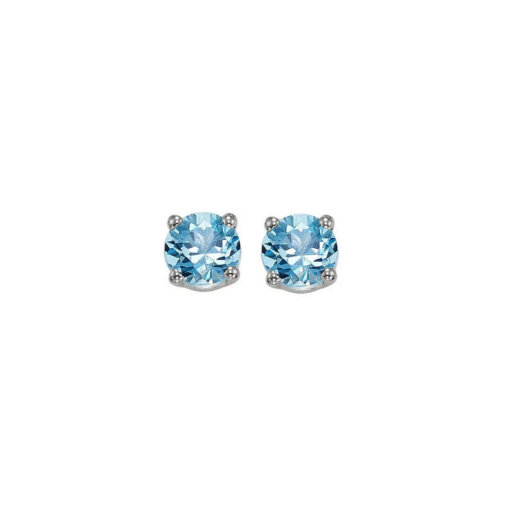 14KT WHITE GOLD BLUE TOPAZ (1/2 CTW) EARRING