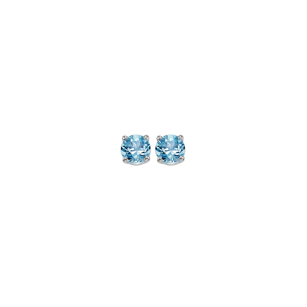 14KT WHITE GOLD BLUE TOPAZ (1/4 CTW) EARRING