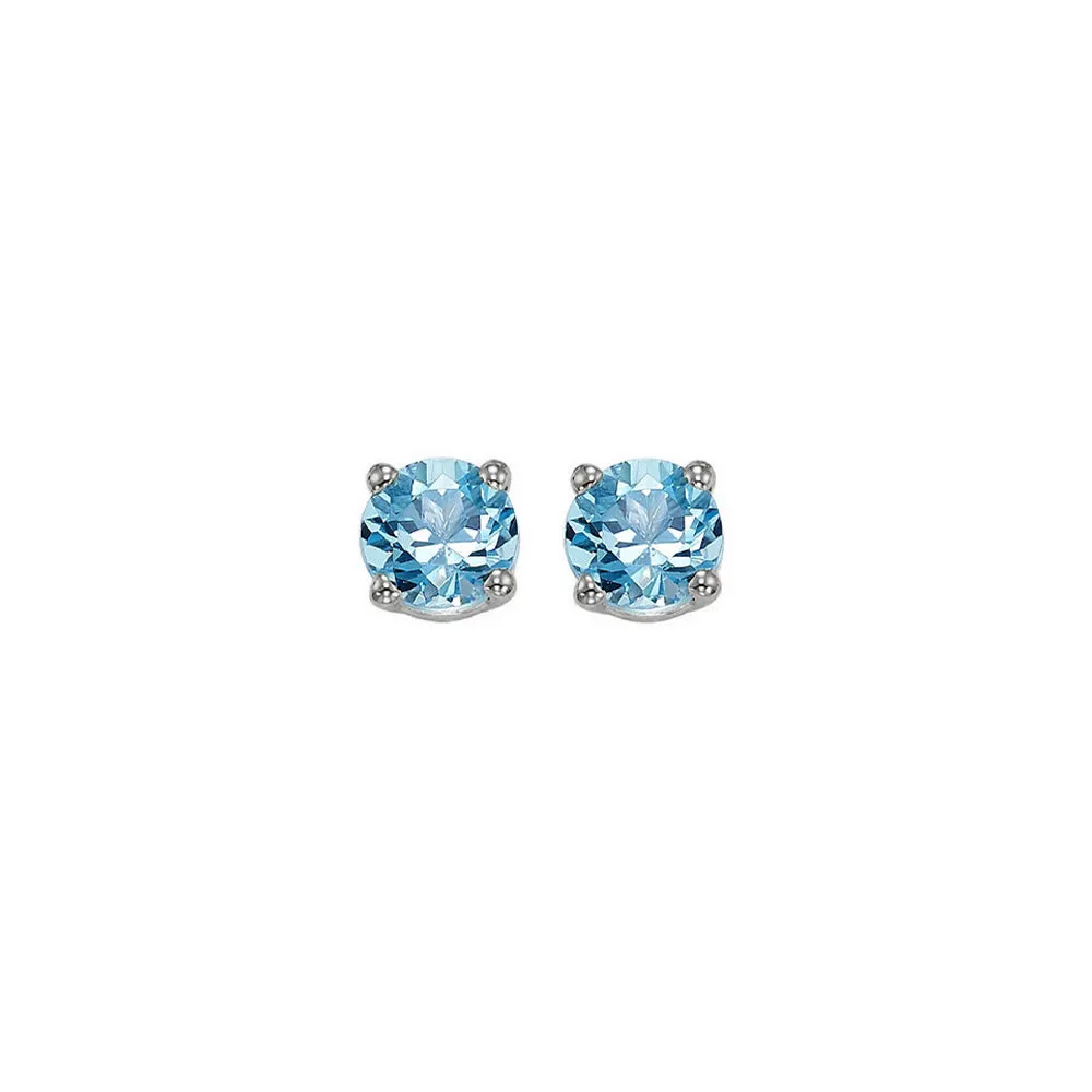 14KT WHITE GOLD BLUE TOPAZ (7/8 CTW) EARRING