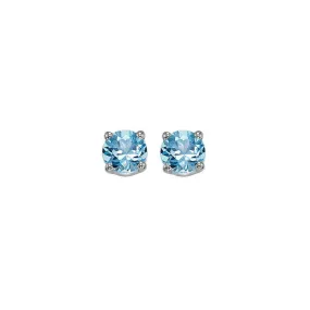 14KT WHITE GOLD BLUE TOPAZ (7/8 CTW) EARRING