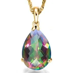 2/3 CT MYSTIC GEMSTONE 10KT SOLID GOLD PENDANT