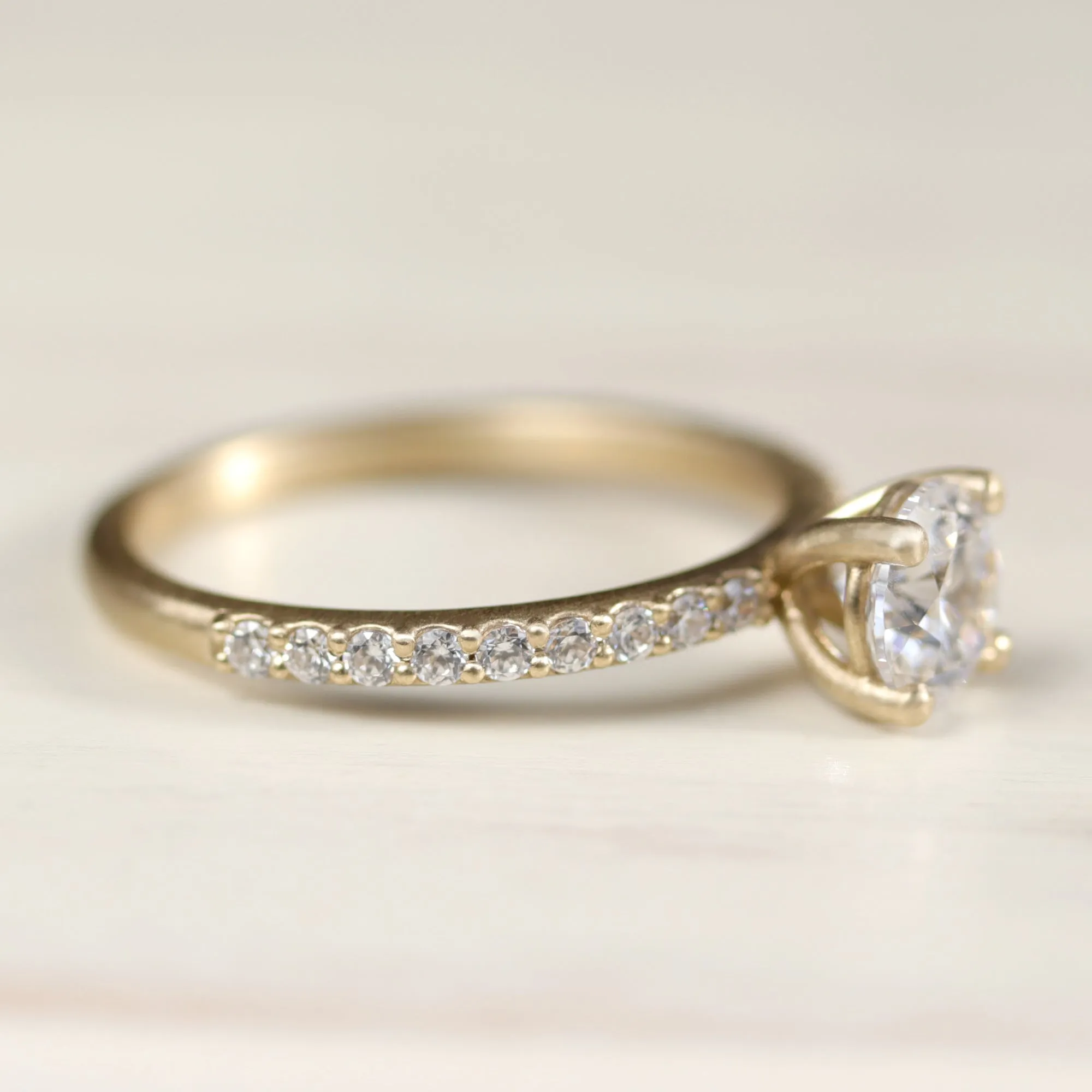 6mm Pave Basket Solitaire 