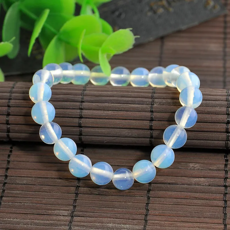 8mm Natural Rainbow Moonstone Bead Bracelet