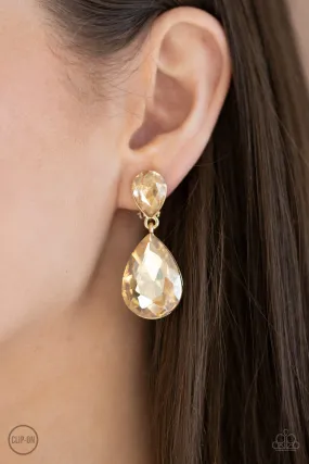 Aim For The MEGASTARS Gold Clip-On-Earrings