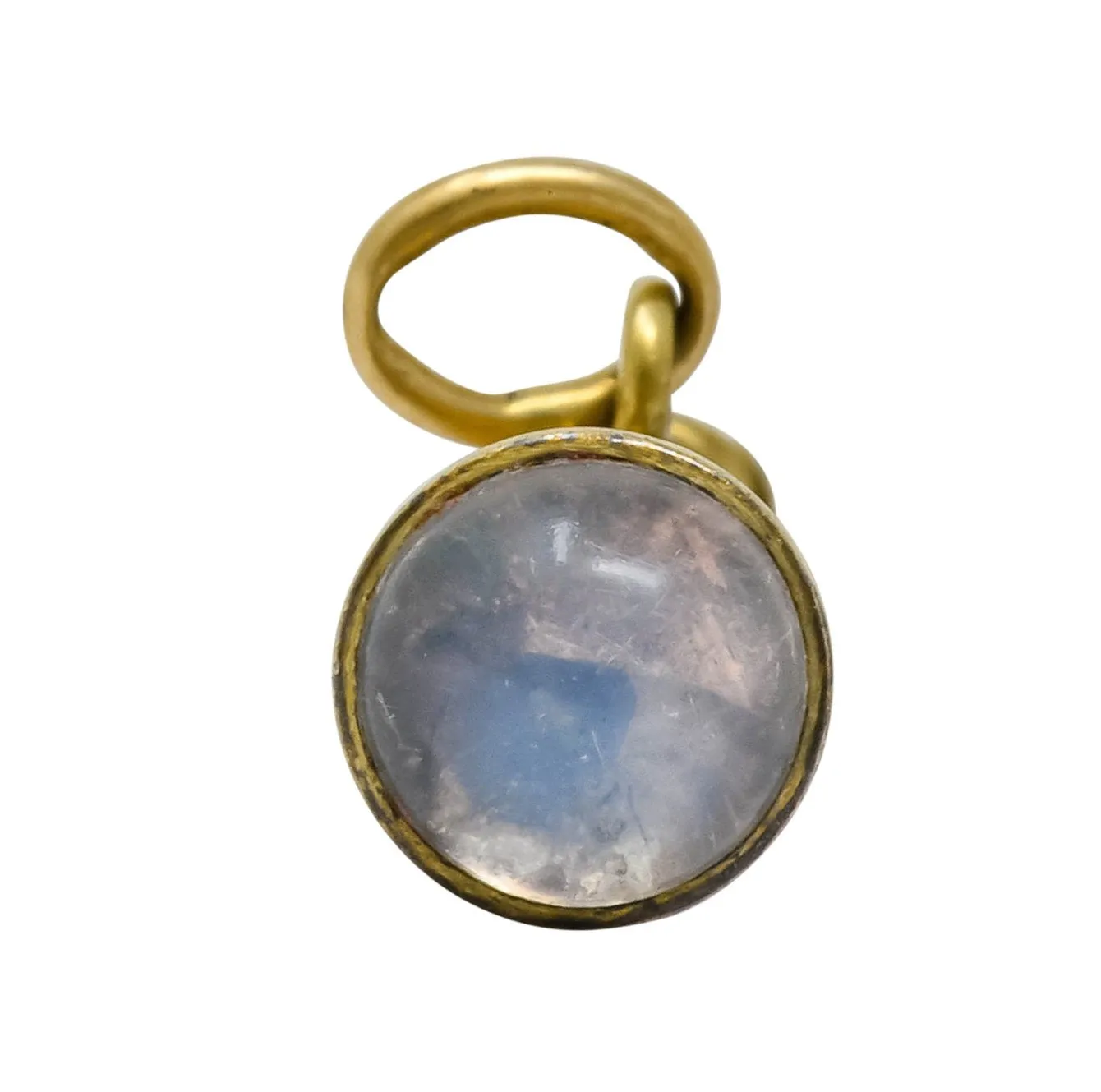 Art Nouveau Moonstone 14 Karat Gold Flashlight Charm