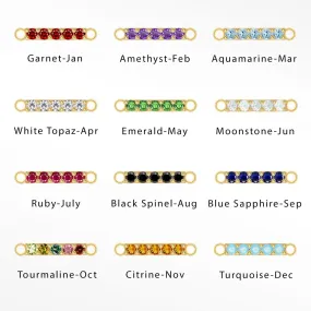 Bar Natural Gemstone 11.5mm 10K Gold Connectors Pack of 12 Birthstones for Permanent Jewelry