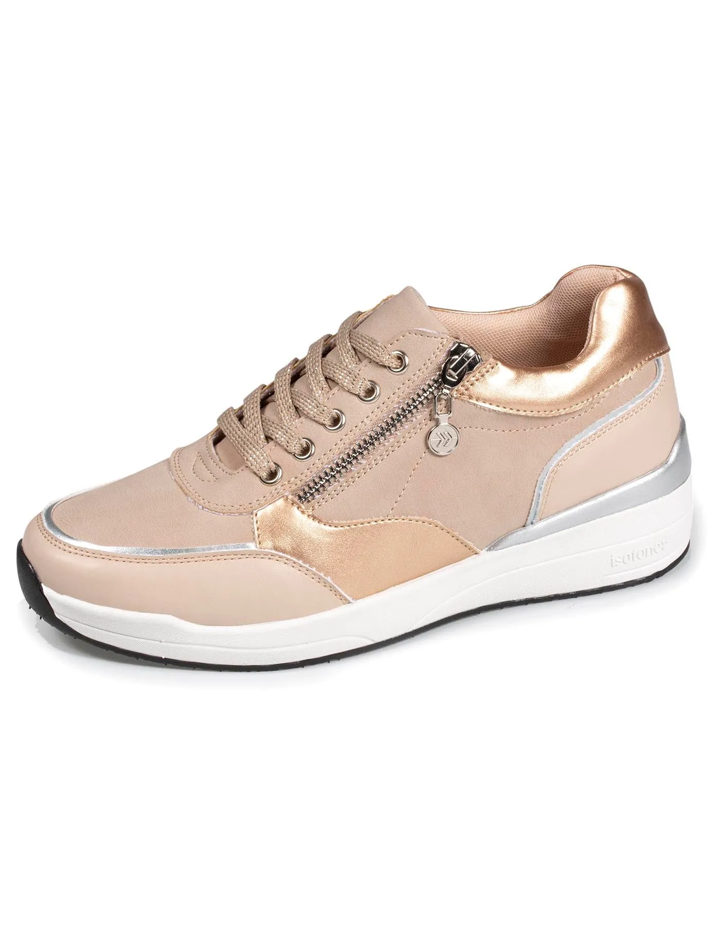 Baskets Femme CONFORT PLUS talon zippées Beige