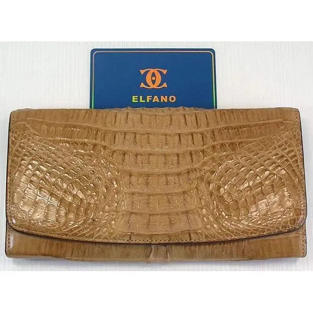 Beige Crocodile Skin Womens Wallet