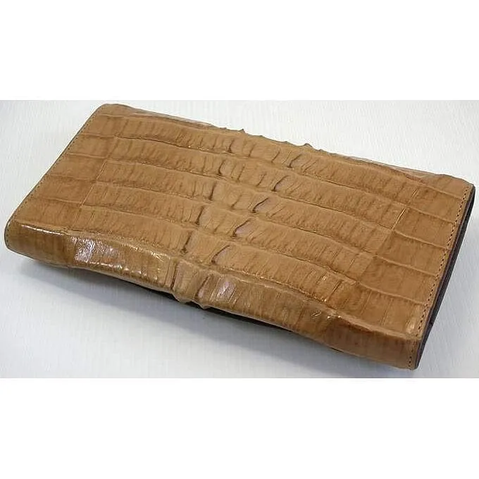 Beige Crocodile Skin Womens Wallet