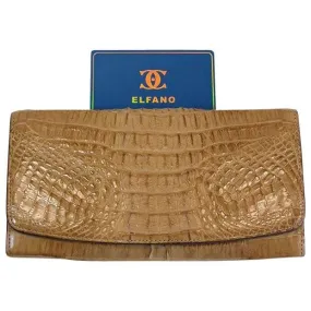 Beige Crocodile Skin Womens Wallet