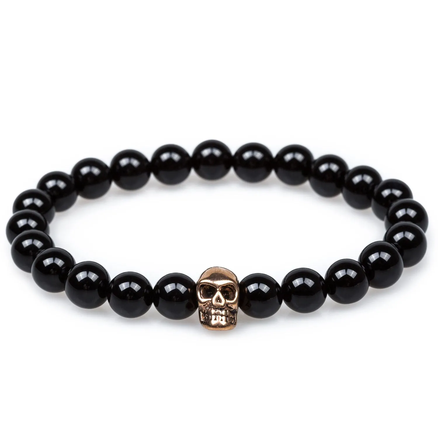 Binnacle Black Onyx Rose Gold Skull Bracelet