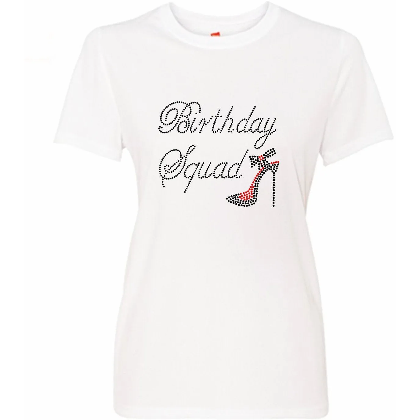 Birthday Squad Rhinestone Shoe T Shirt