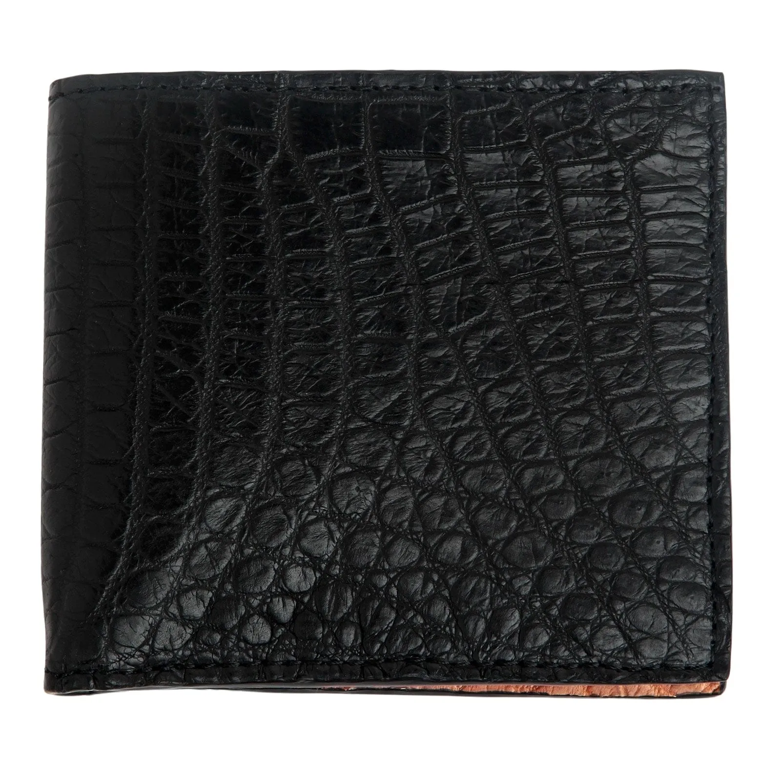 Black Genuine Stomach Crocodile Skin Wallet! Two-Tone