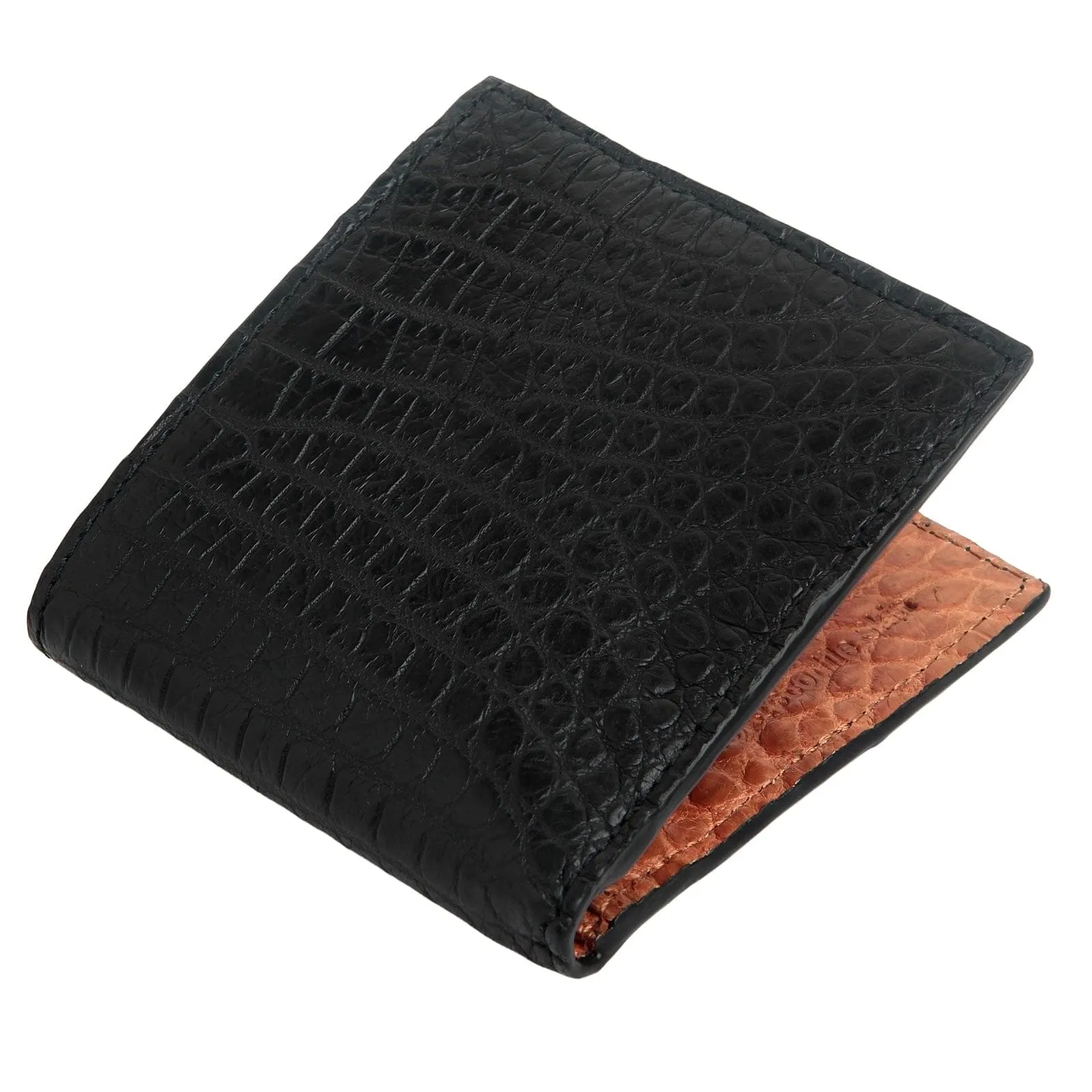 Black Genuine Stomach Crocodile Skin Wallet! Two-Tone