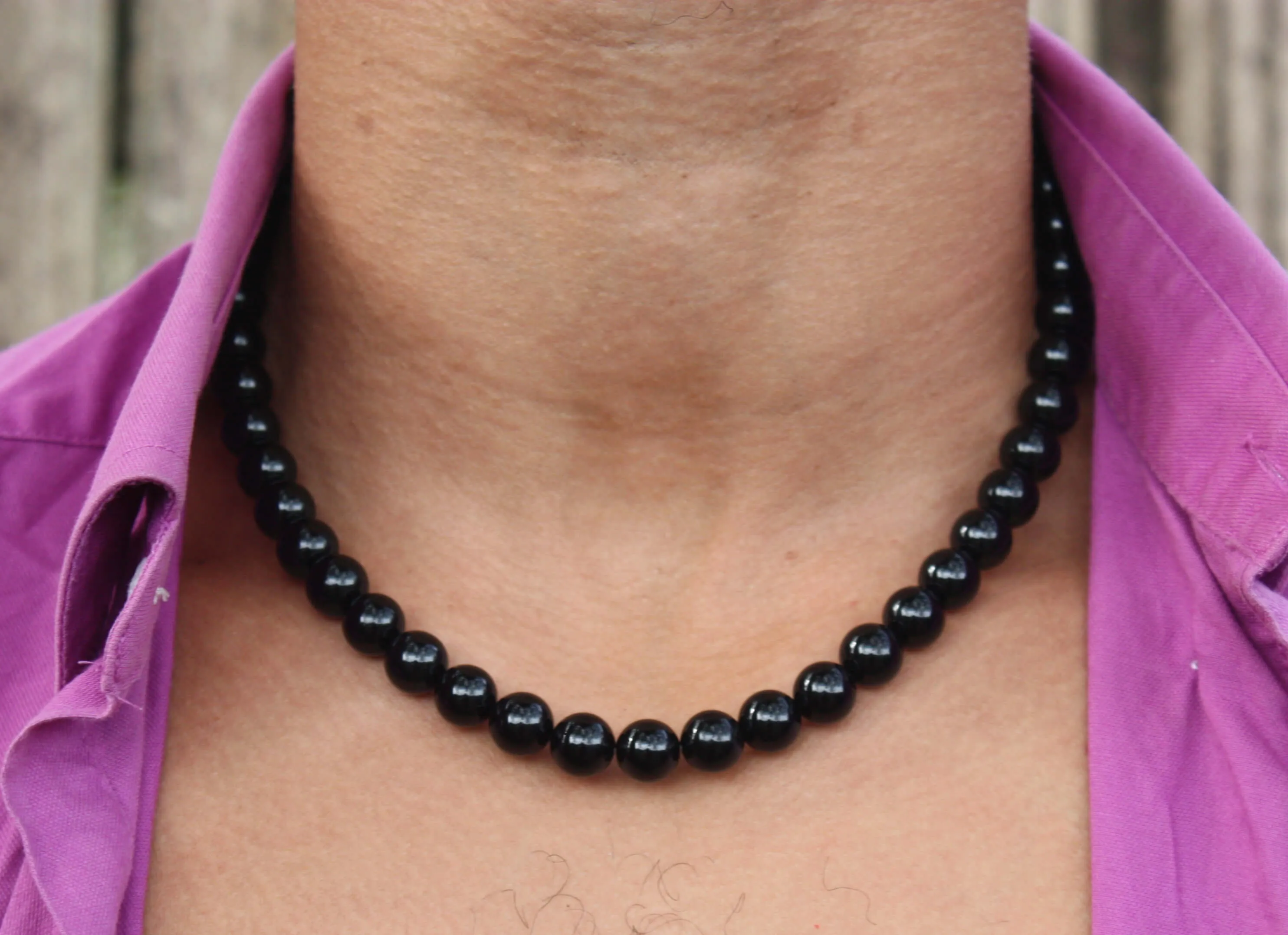 Black Onyx Necklace (10mm Medium Beads)