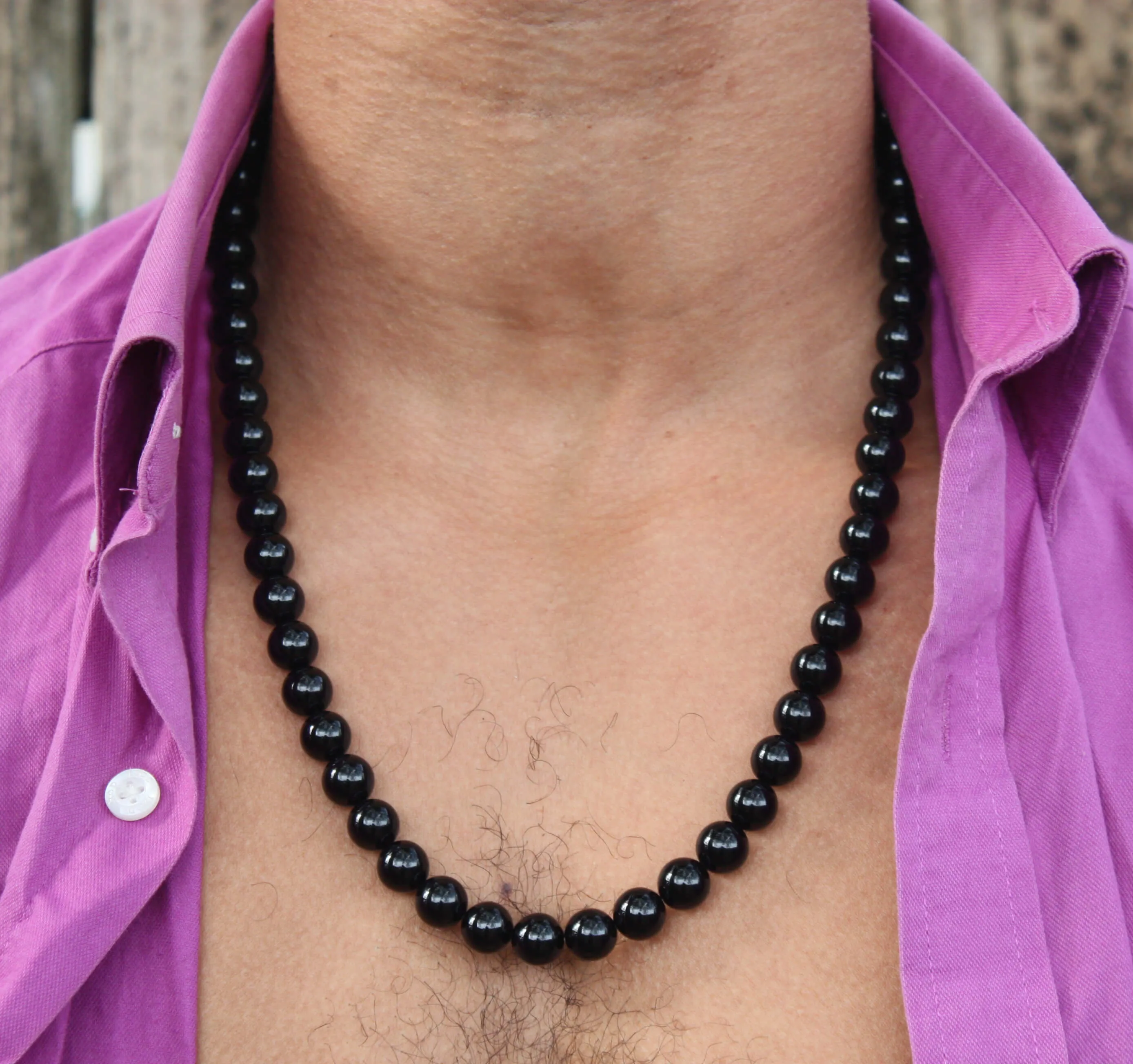 Black Onyx Necklace (10mm Medium Beads)