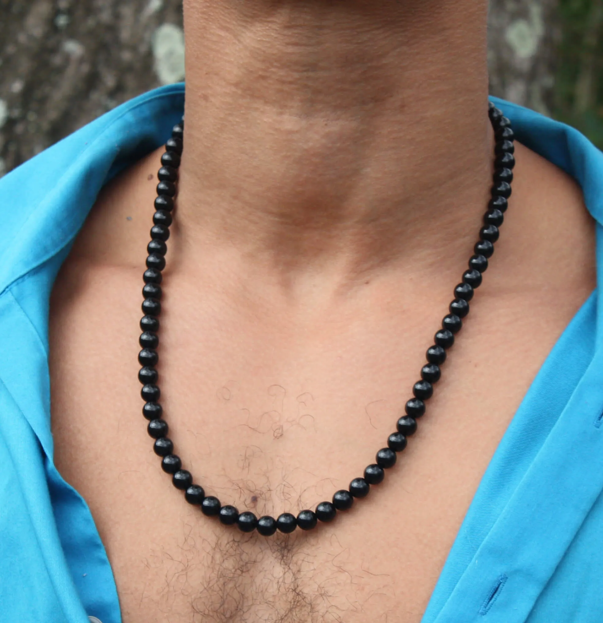 Black Onyx Necklace (8mm Medium Beads)