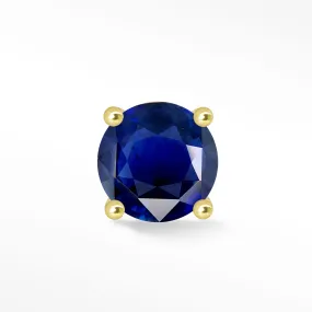 Blue Sapphire Flat Back Earring Gemstone 2mm 14k Yellow