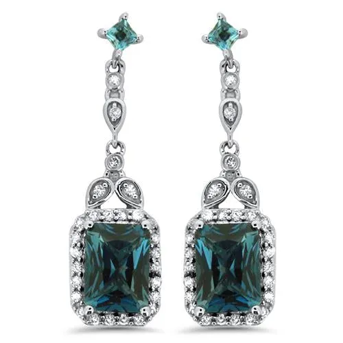 Blue Topaz Dangle Earrings