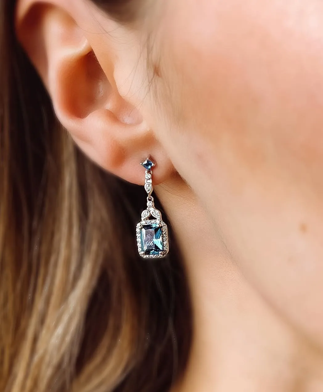 Blue Topaz Dangle Earrings