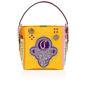 Breizcaba mini Tote bag - Fabric, calf leather and Pontivity embroidery - Multicolor