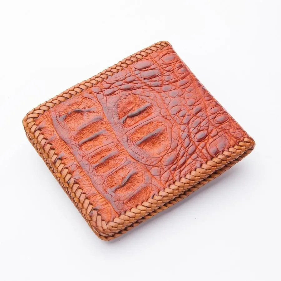 Brown Hardcore Crocodile Hornback Leather Wallet