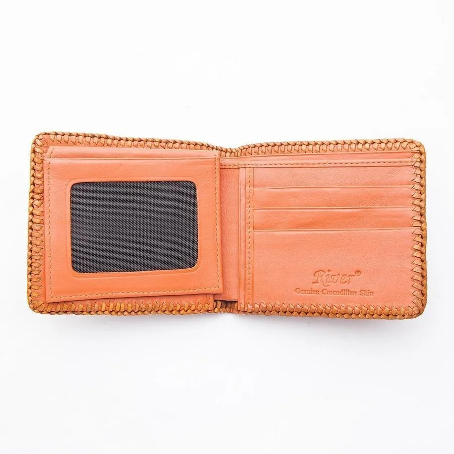 Brown Hardcore Crocodile Hornback Leather Wallet