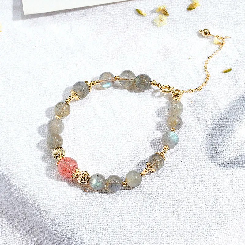 C104 - Moonstone and Strawberry Quartz