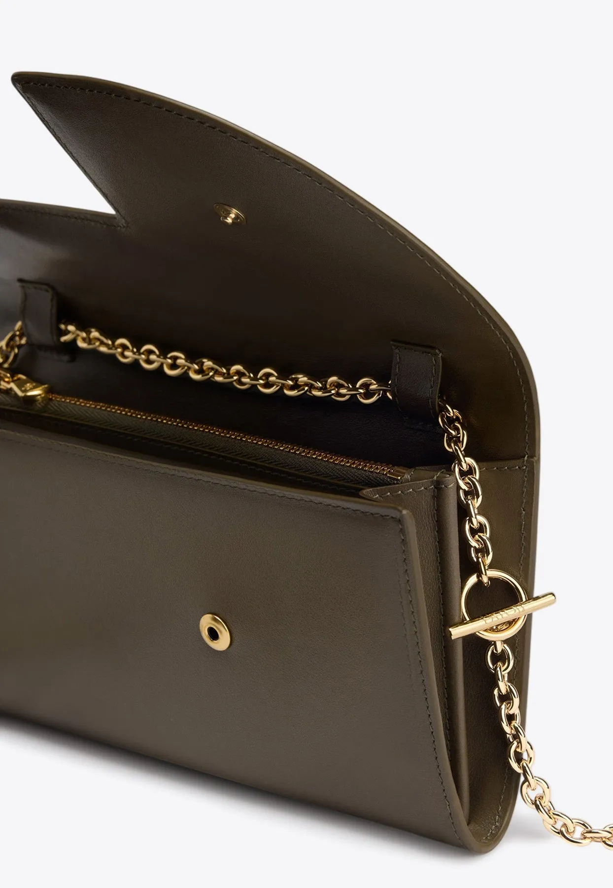 Calf Leather Chain Clutch Bag