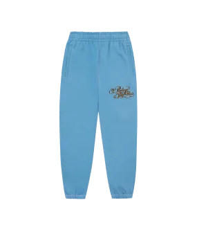 CALLIGRAPHY LOGO EMBROIDERED SWEATPANTS - BLUE