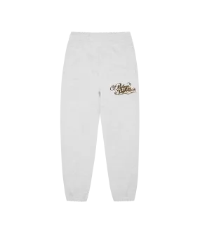 CALLIGRAPHY LOGO EMBROIDERED SWEATPANTS - HEATHER ASH