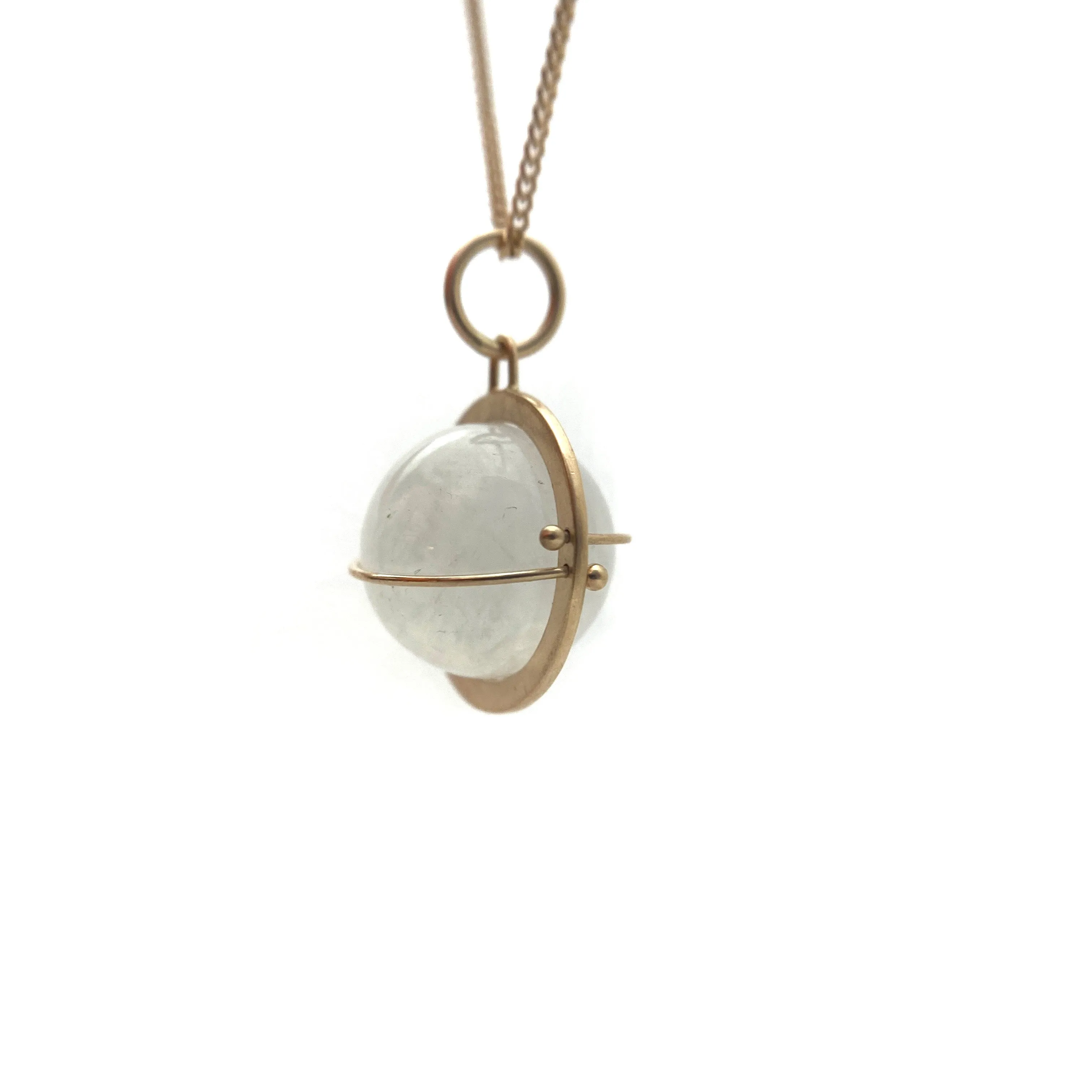 Captured Moonstone Orb Necklace