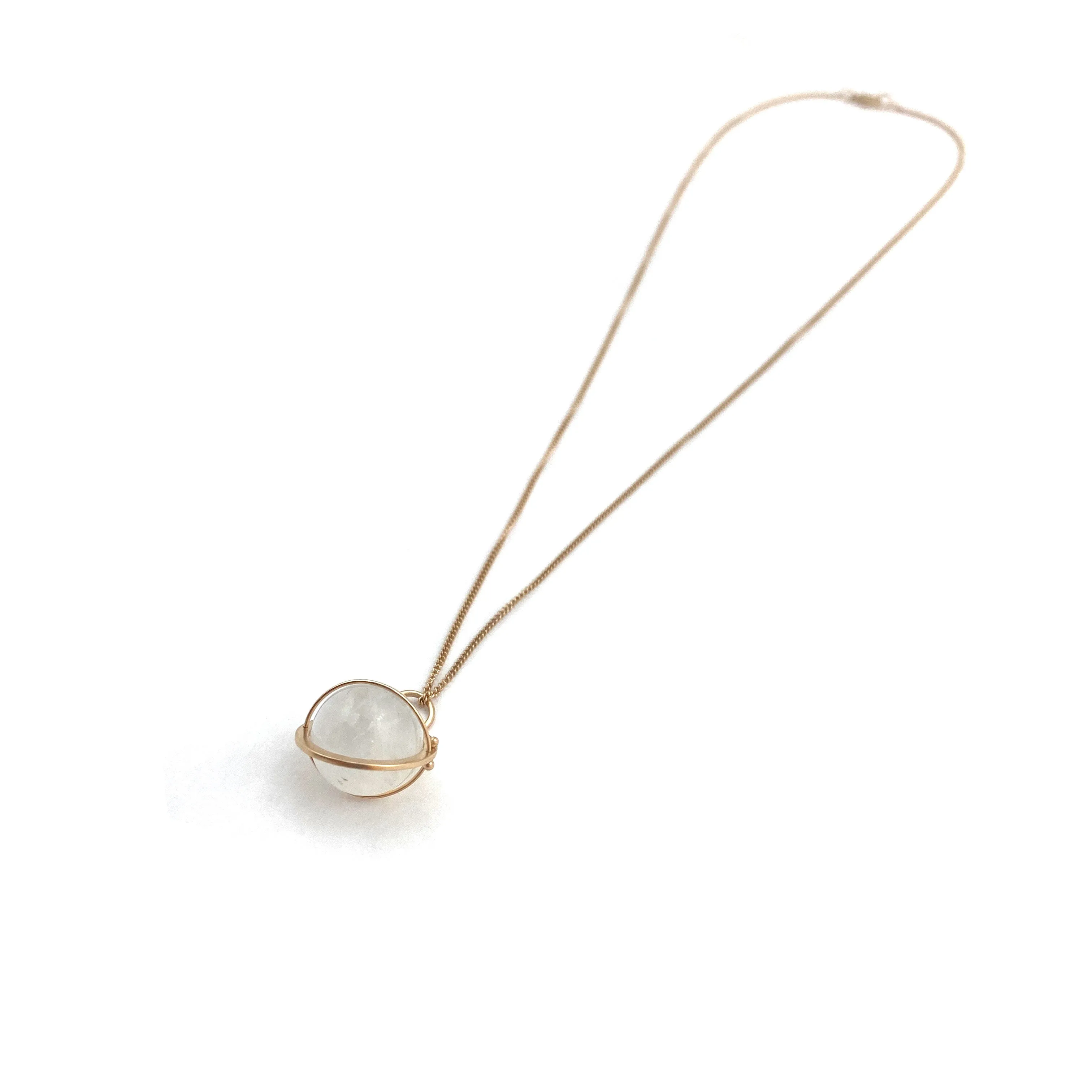 Captured Moonstone Orb Necklace