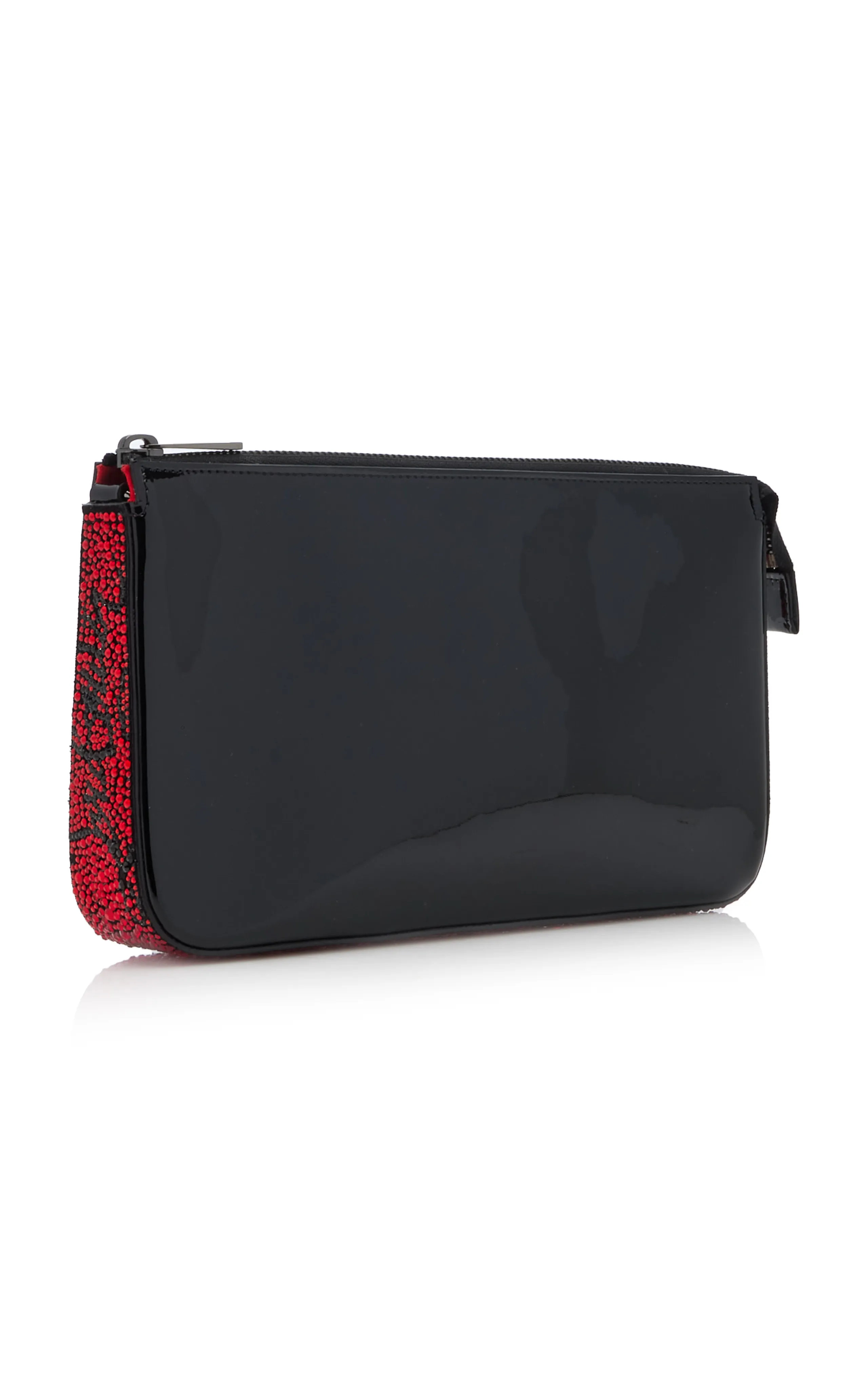 Christian Louboutin Loubila Crystal-Embellished Patent Leather Clutch