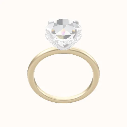 Classic Solitaire Engagement Ring With Pave Basket Head