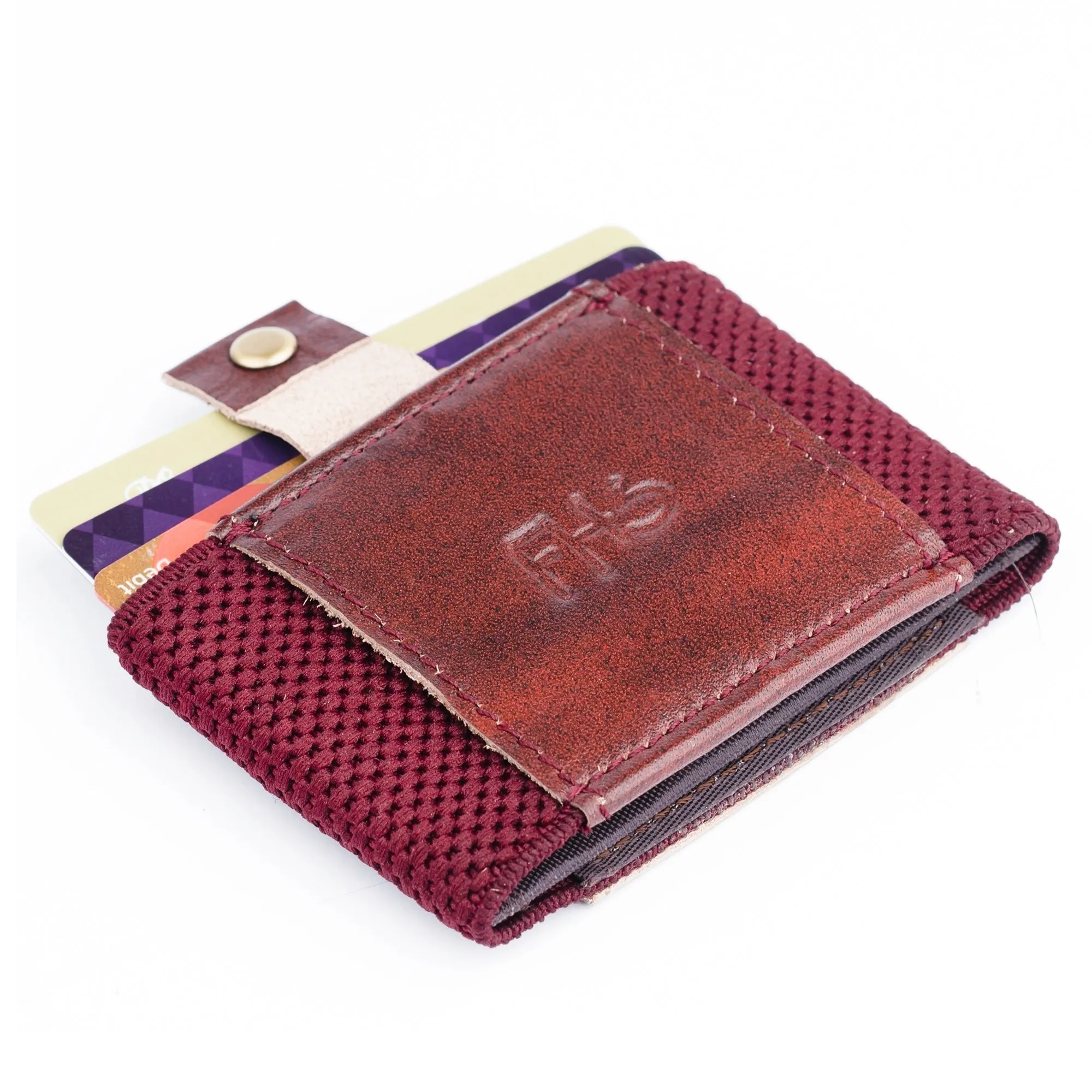 Classic Versatile Moneyclip Maroon Wallet