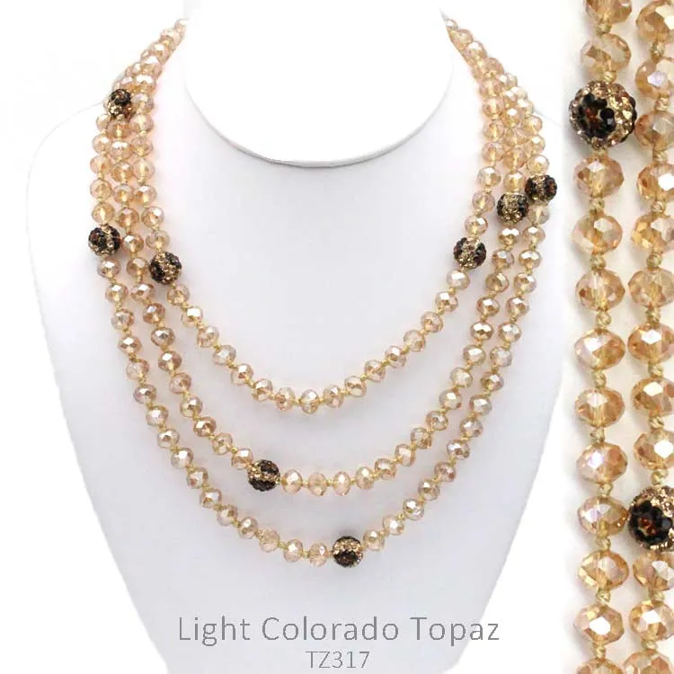 Clear Cream Crystal & Leopard Bling Beaded 60