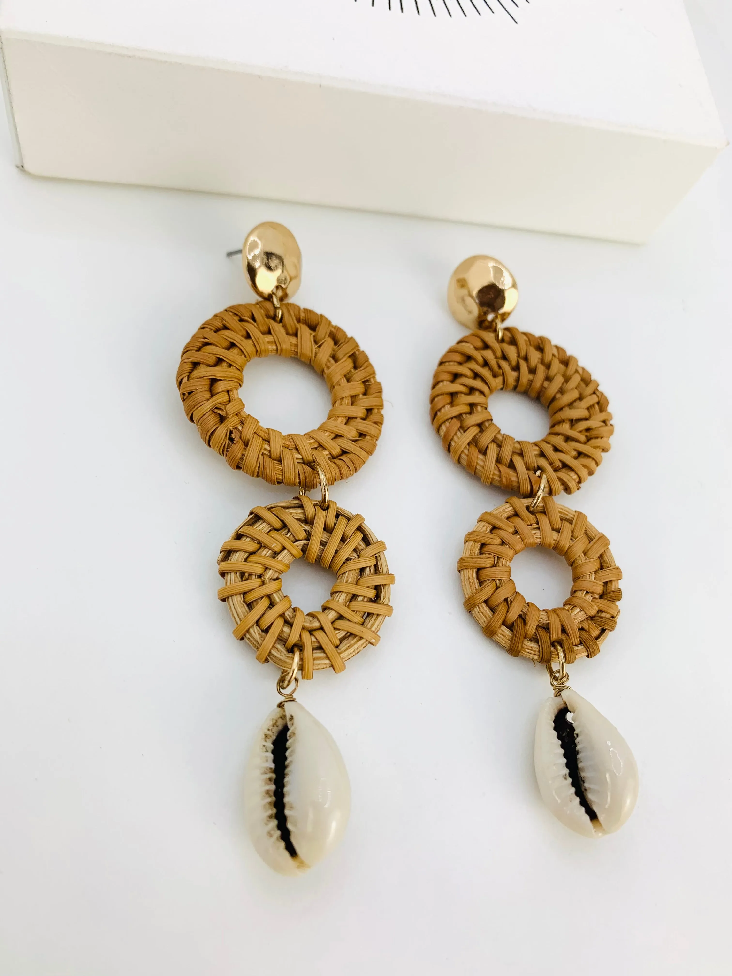 Cowrie Basket Earrings