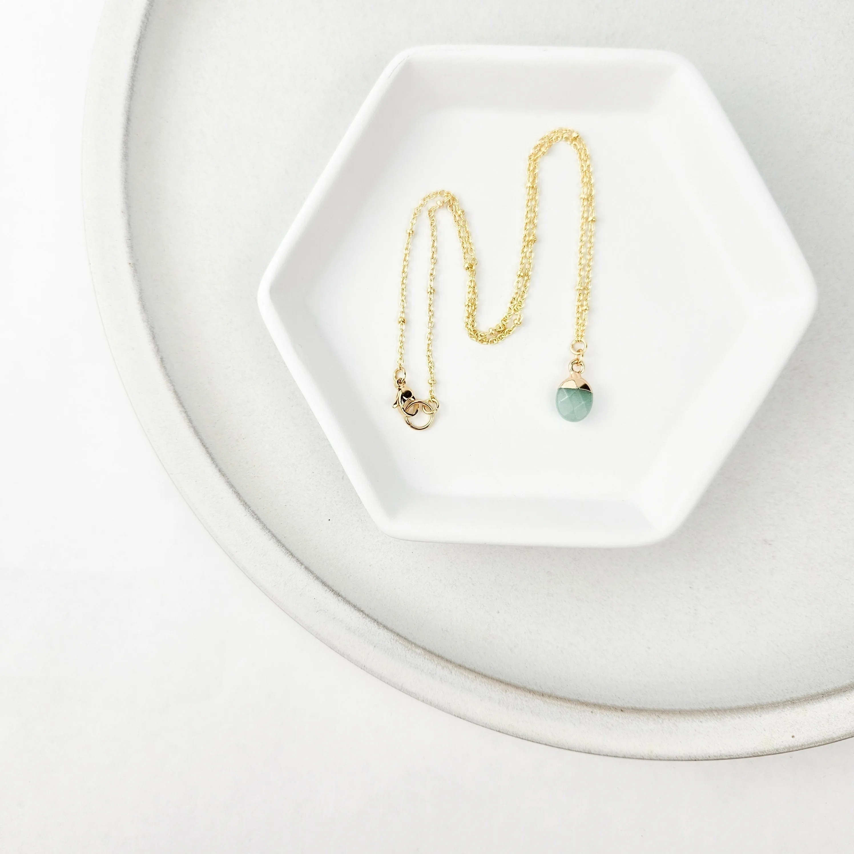 Dainty Aventurine Gemstone Necklace