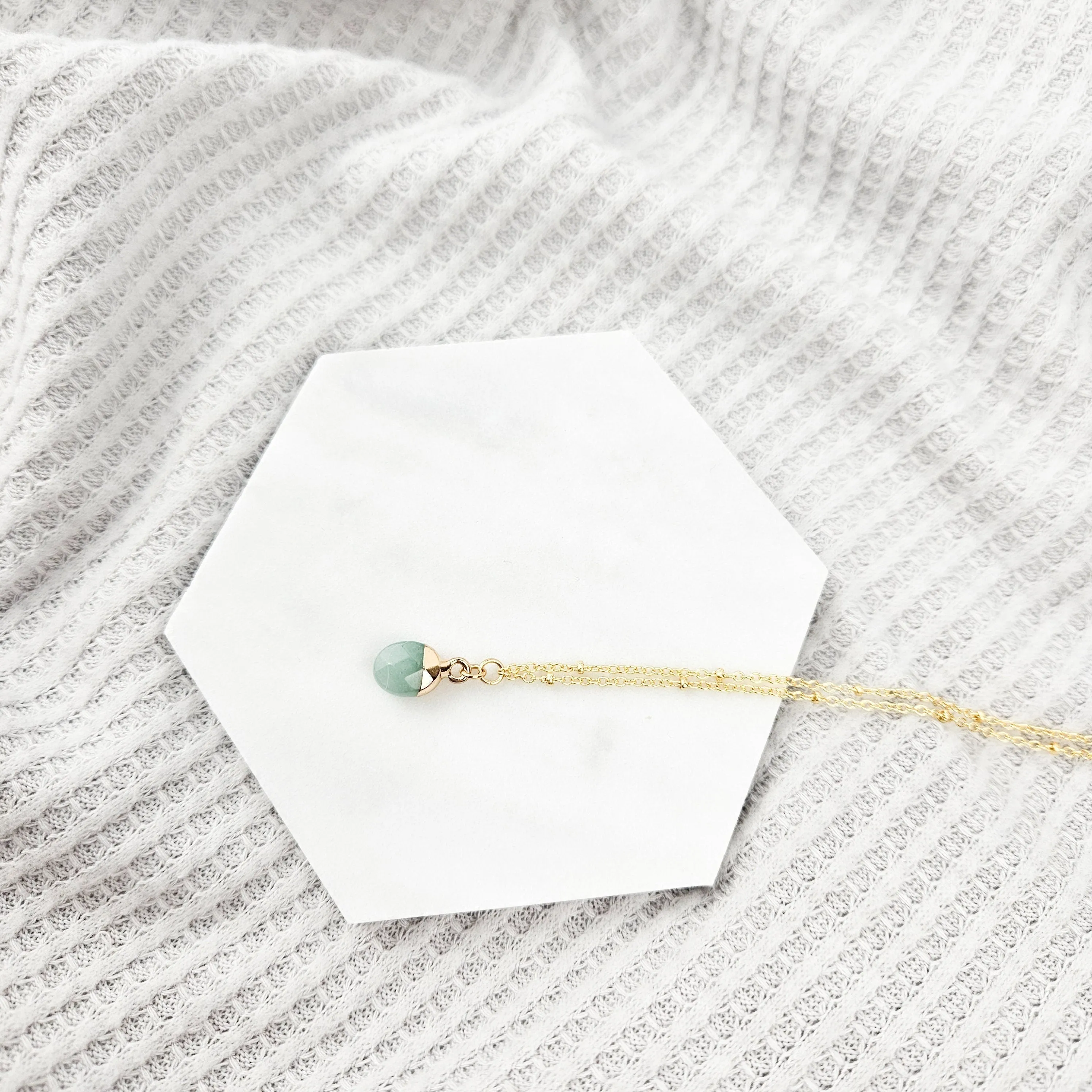 Dainty Aventurine Gemstone Necklace