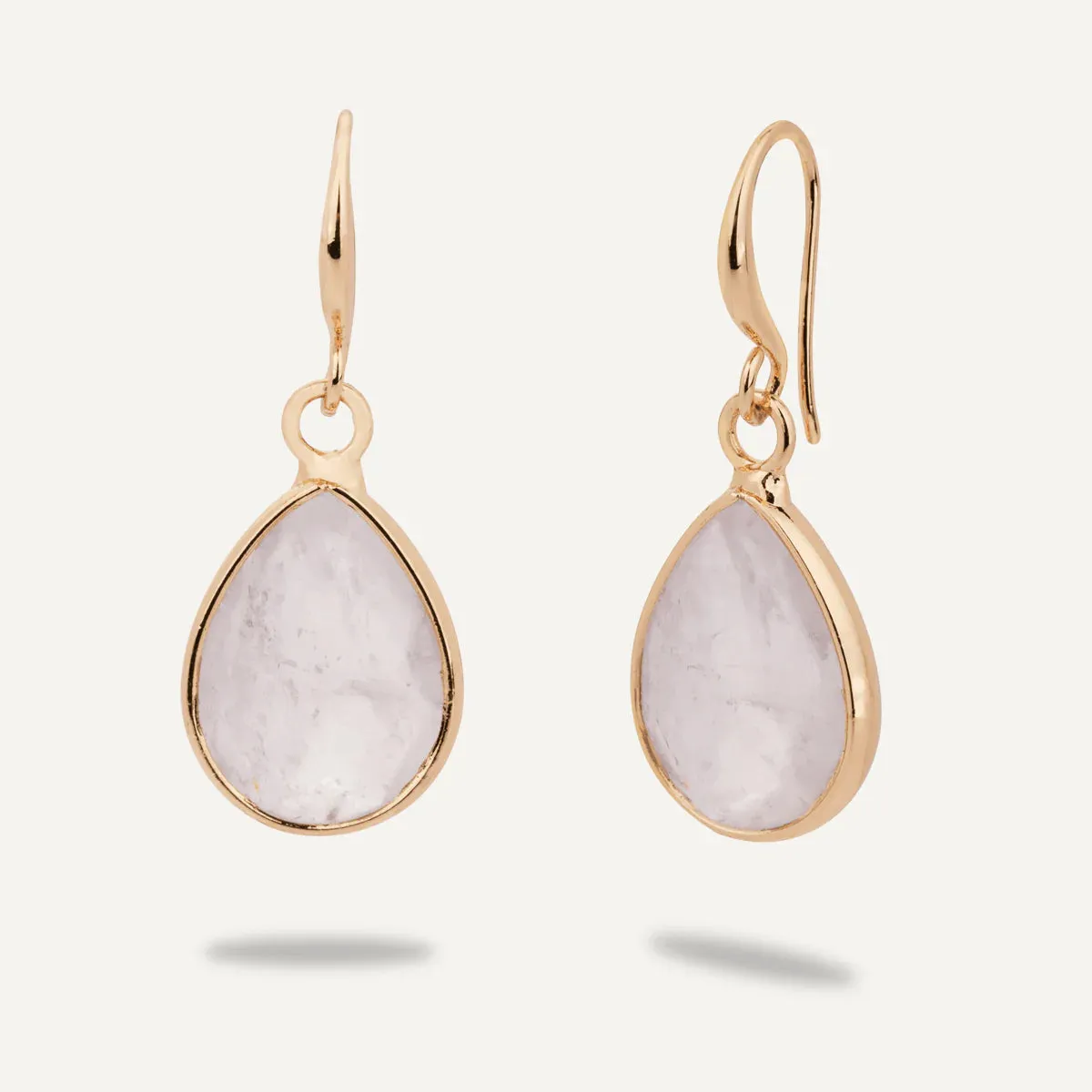 DE0999D -Gold Moonstone hook earrings- D&X London