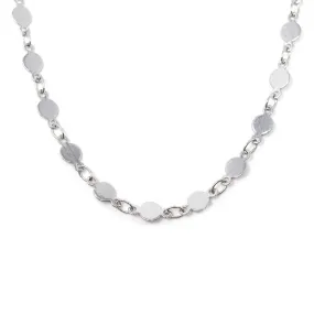 Delicate Choker Dot Link Rhodium Plated