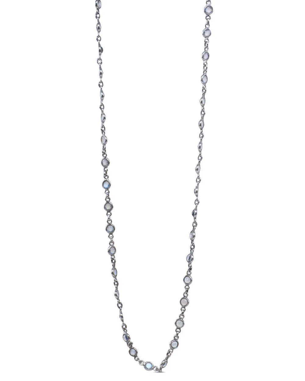 Diamond and Moonstone Tiny Bezel Necklace