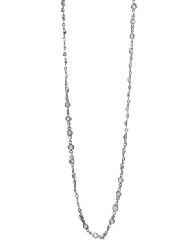 Diamond and Moonstone Tiny Bezel Necklace