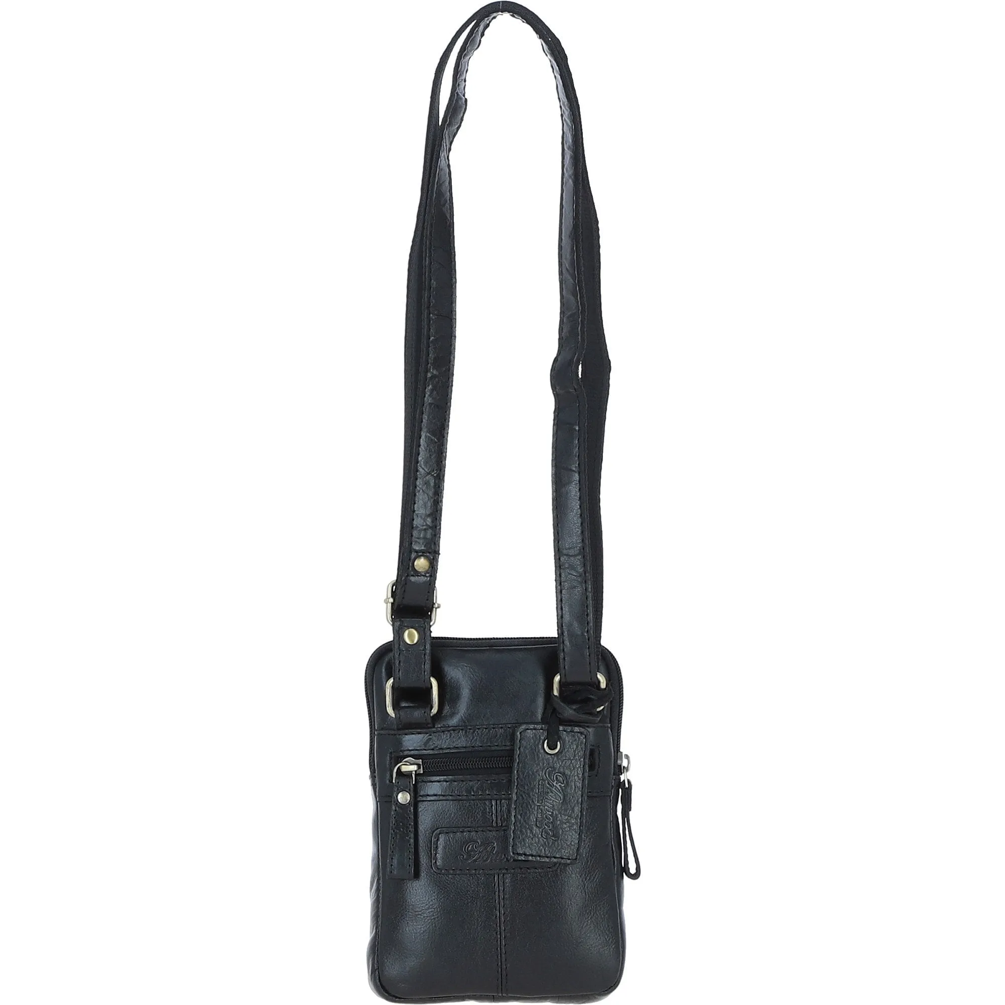 Elegant Ashwood Leather Crossbody Bag Black: G-11