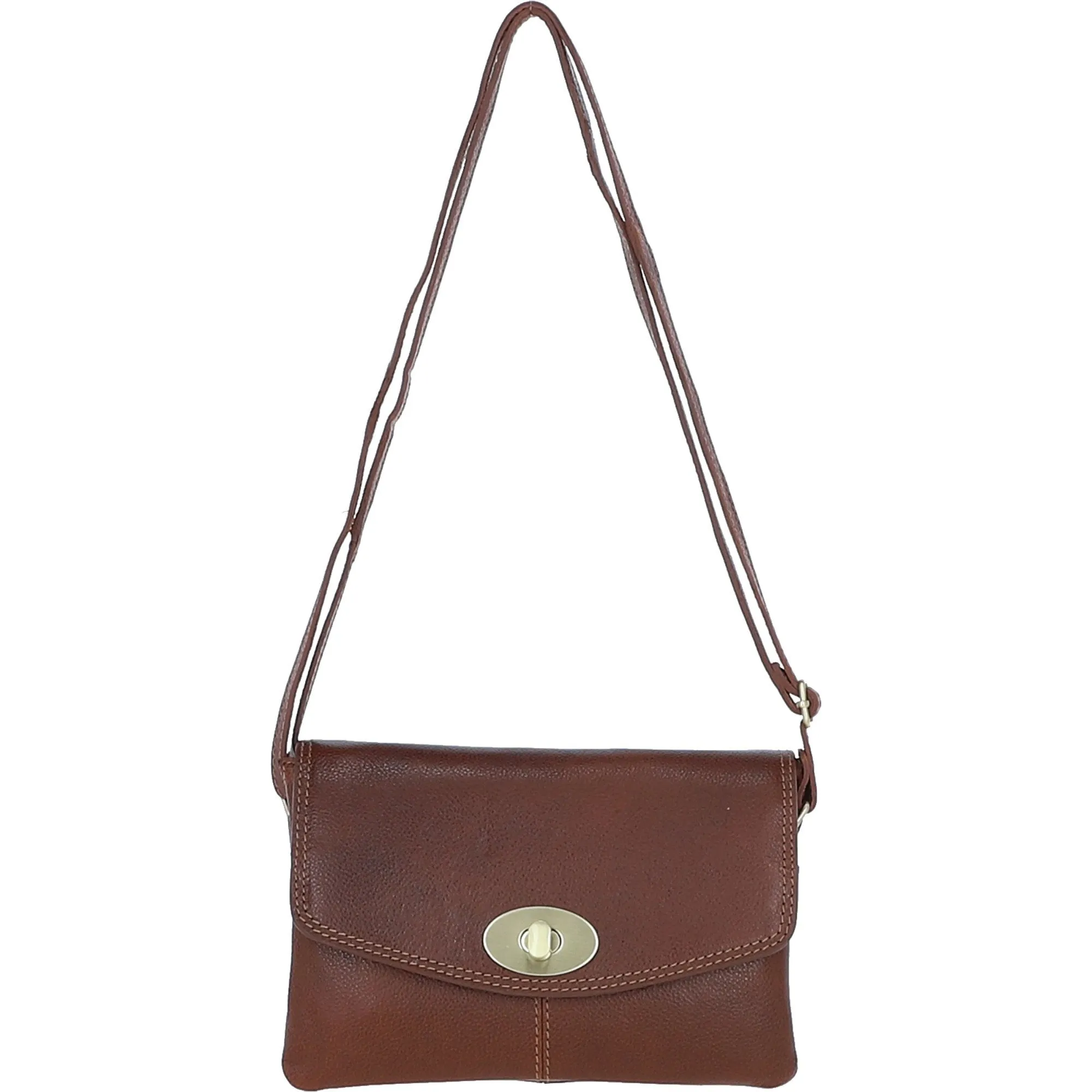 Elegant Ashwood Leather Crossbody Bag Tan: M-82