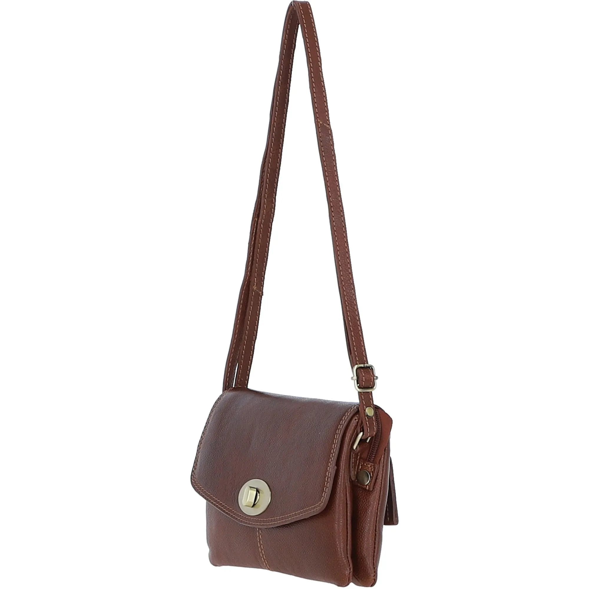 Elegant Ashwood Leather Crossbody Bag Tan: M-82