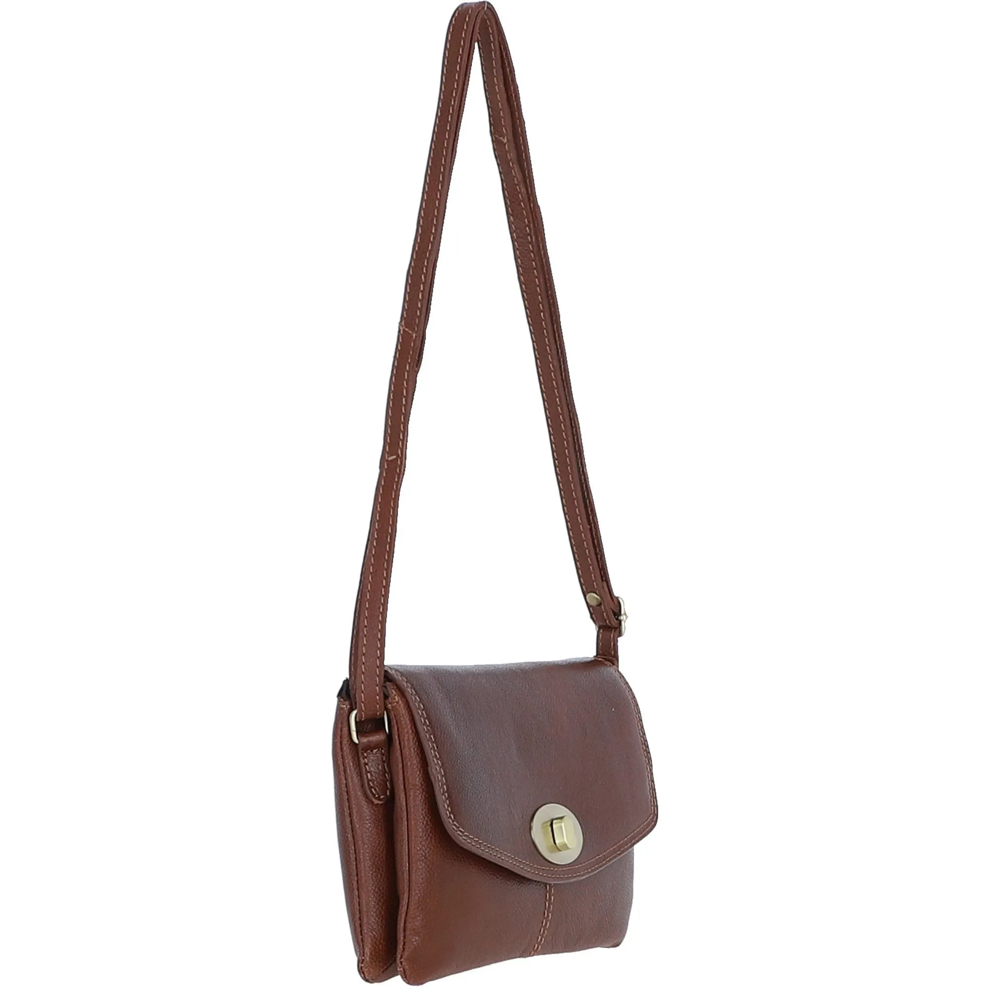 Elegant Ashwood Leather Crossbody Bag Tan: M-82